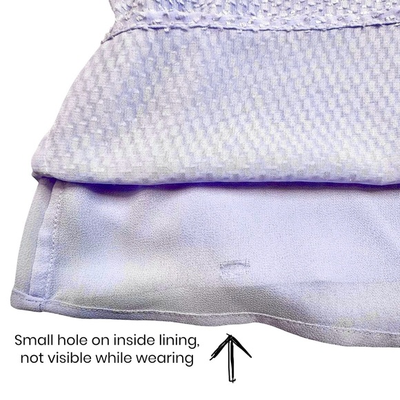 Calvin Klein Lavender Balloon-Sleeve‎ Blouse Spring Pastel Semi-Sheer Top Size L - Picture 10 of 13